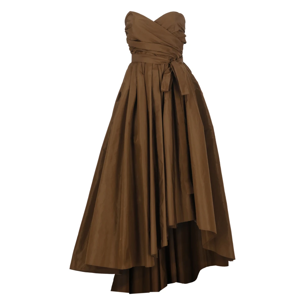 pinko Bruine Jurk met Hartvormige Halslijn en Mouwloos Brown Dames