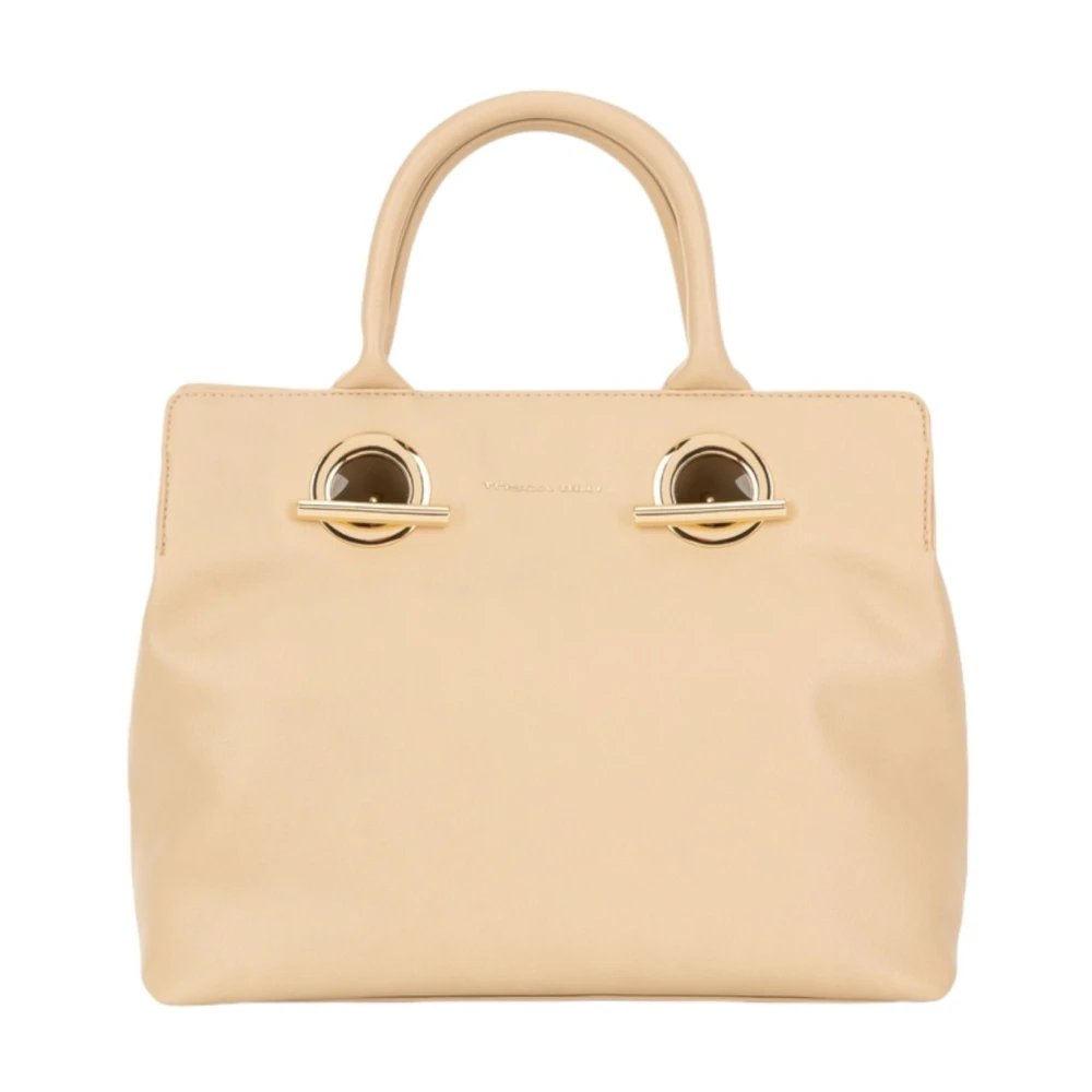 Tosca Blu Handtas Elegante Leren Tote Tas Beige Dames