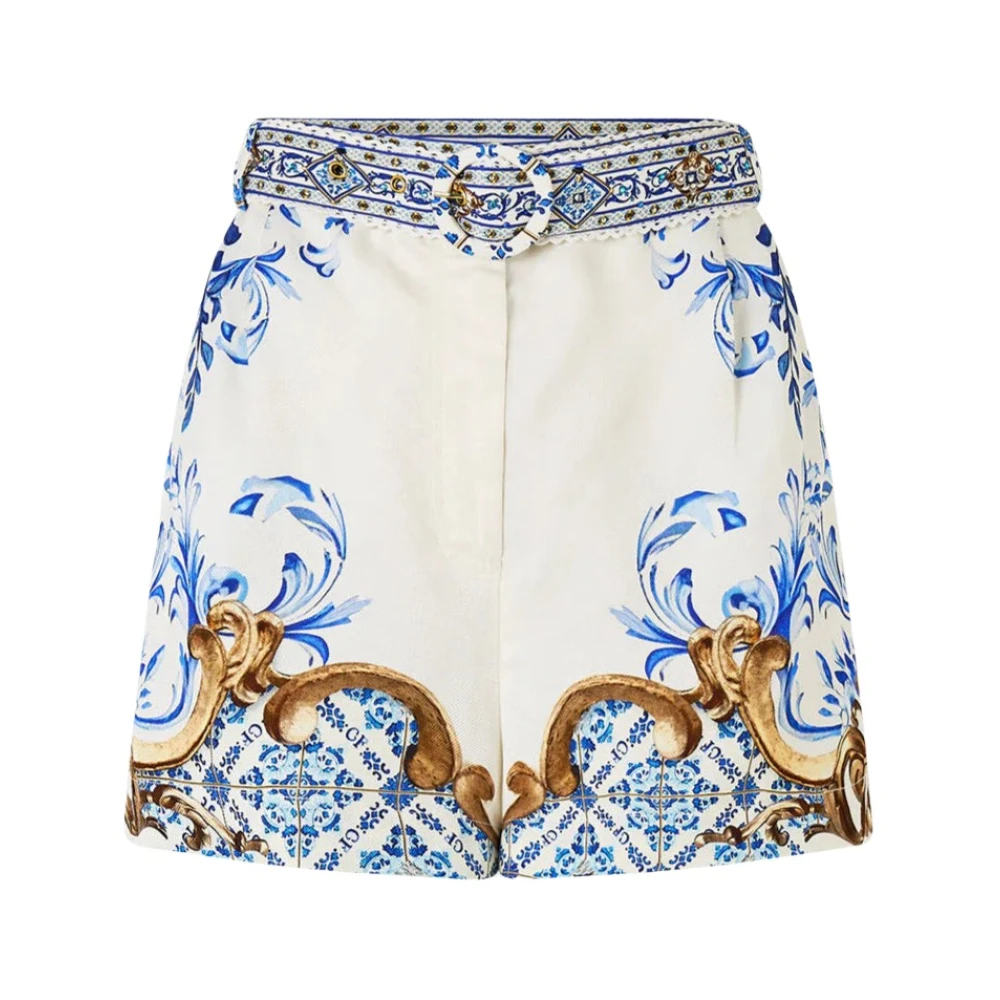 Camilla Blauwe Avonturen Tuck Front Shorts Blue Dames