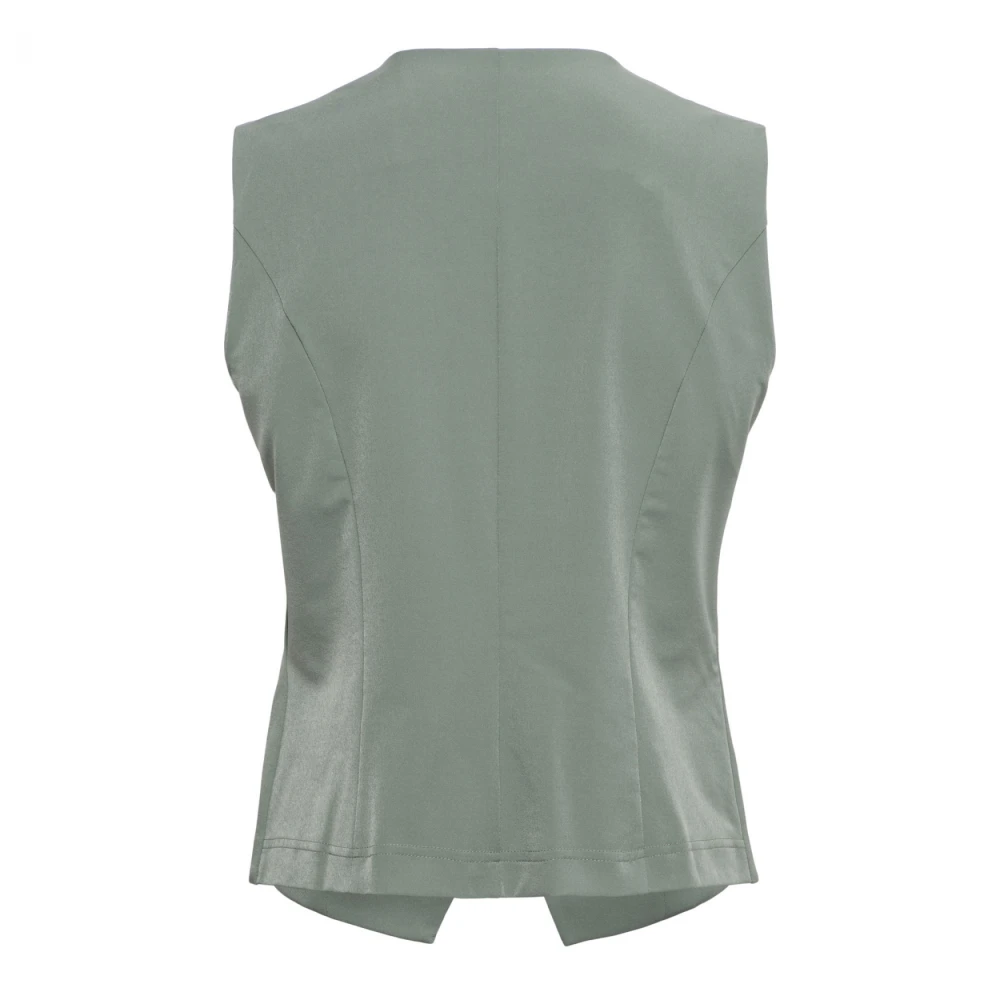 &Co Woman Gewatteerde Vest met Capuchon Green Dames