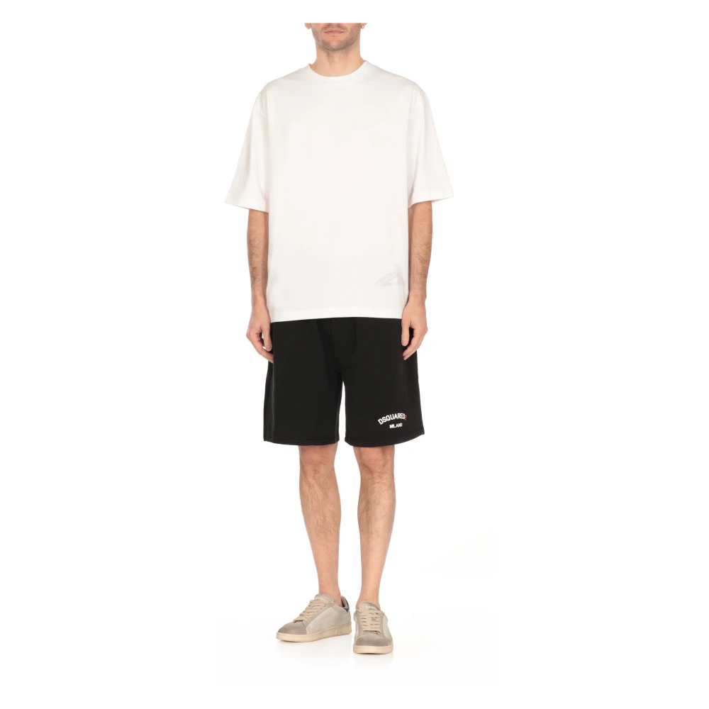 Dsquared2 Wit Katoenen T-shirt met Logo White Heren