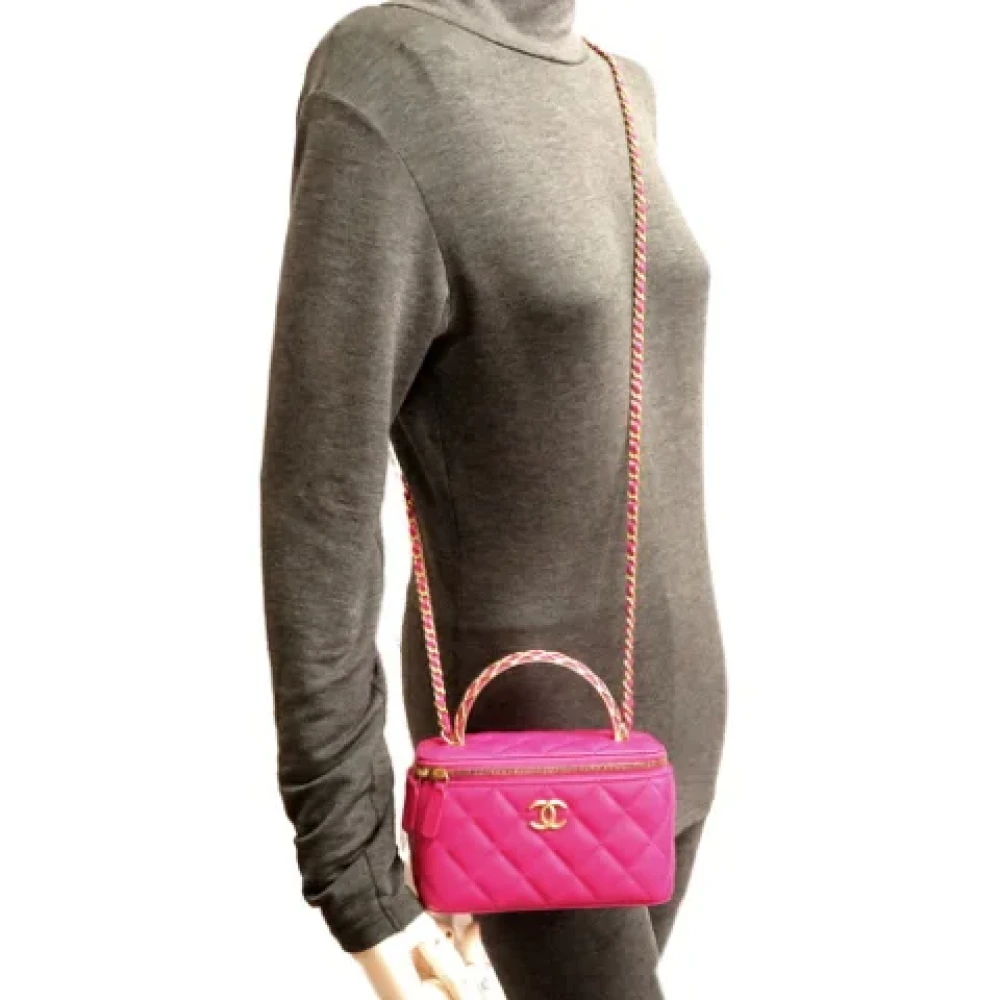 Chanel Vintage Pre-owned Leather handbags Pink Dames