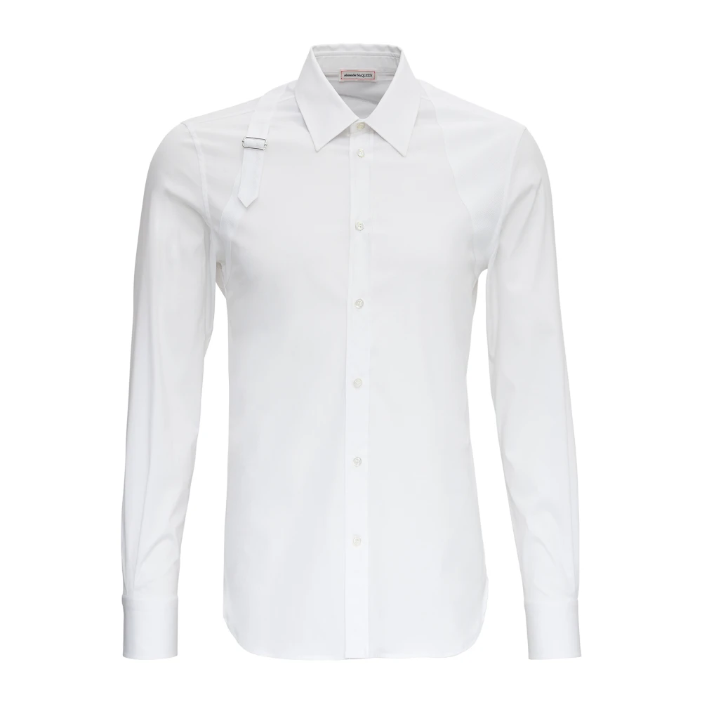 Alexander mcqueen Klassiek Wit Katoenen Overhemd met Voor Detail White Heren