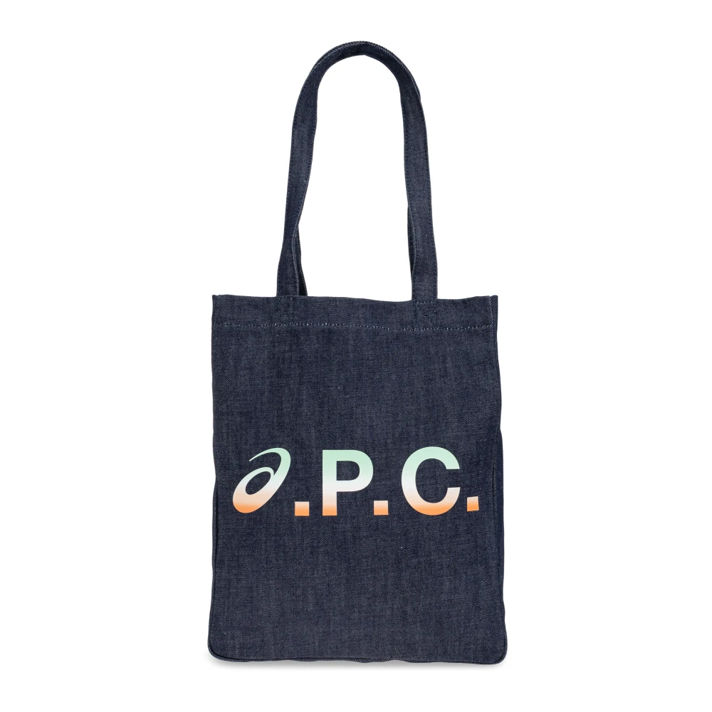A.p.c. Unisex Blå Väskor One Size, Bomull, Lou Tote Bag