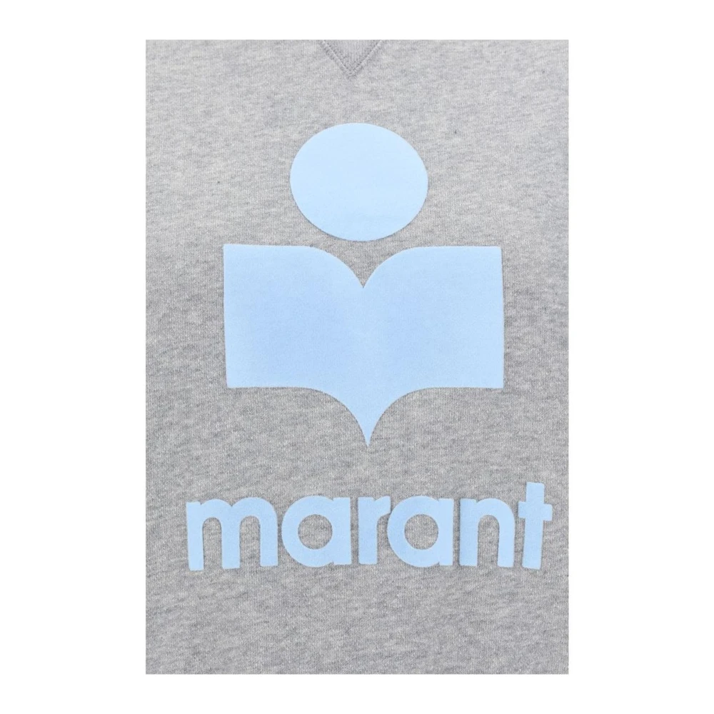 Isabel Marant Étoile Iconisch Logo Katoenen Sweatshirt Geribbelde Hals Gray Dames