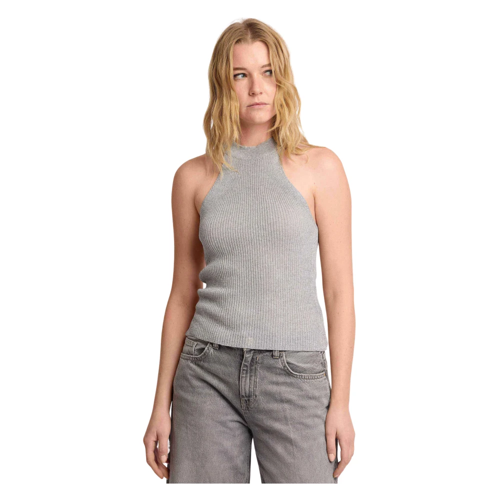 Kocca Women's Gray Sleeveless Tops, Xs, Fermano Vest Top