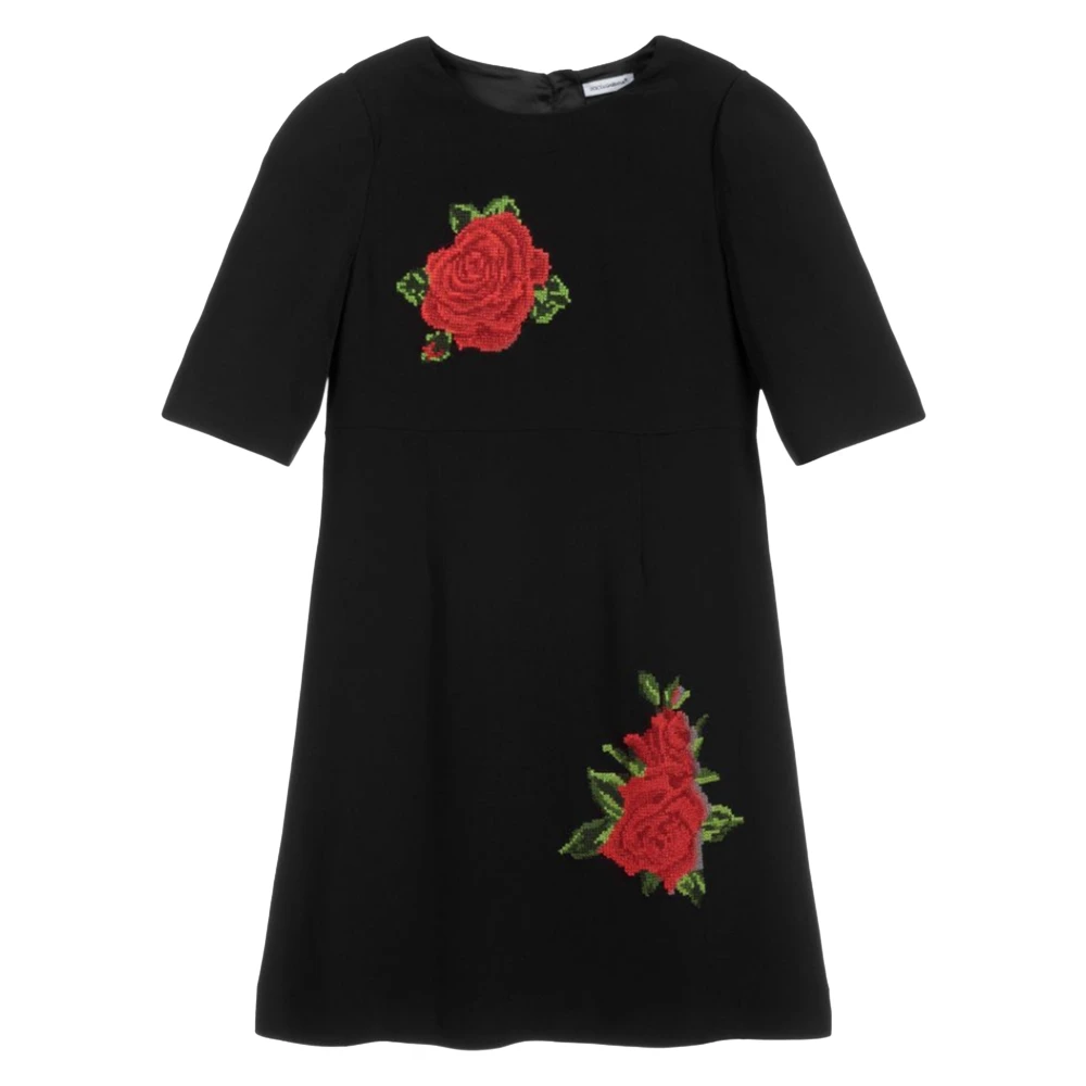 Dolce & Gabbana Black Dresses, Female, 2 Y, Luxury Girls Dress
