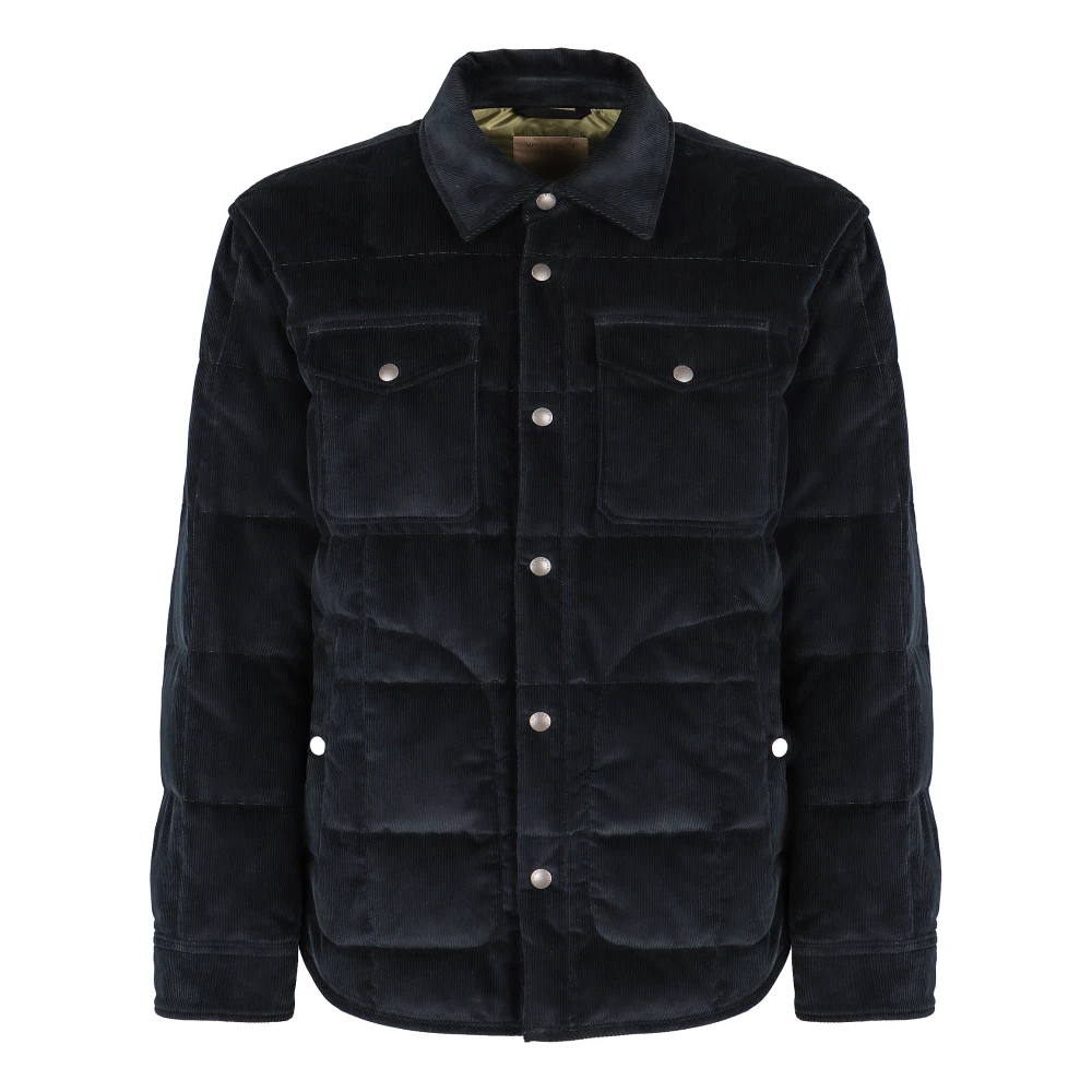 Woolrich Quiltad Snap Jacka Bomull Vadderad Stil Blue, Herr