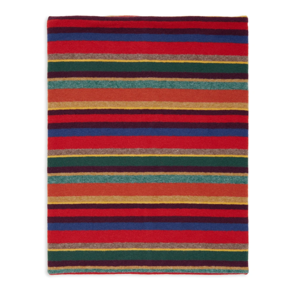 Gallo Unisex rood fleece sjaal met veelkleurige strepen Multicolor Unisex
