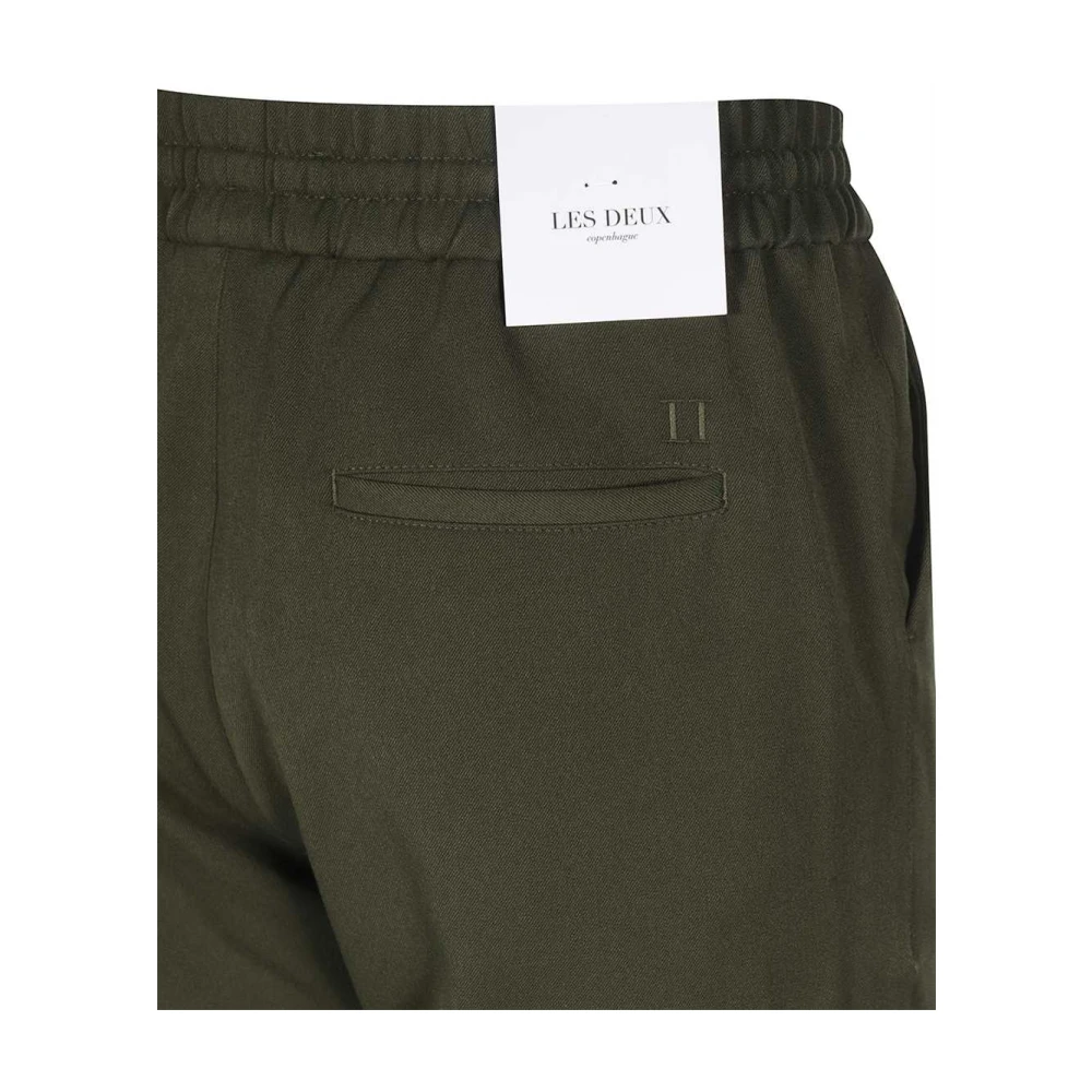 Les Deux Broek met verstelbare elastische tailleband Green Heren