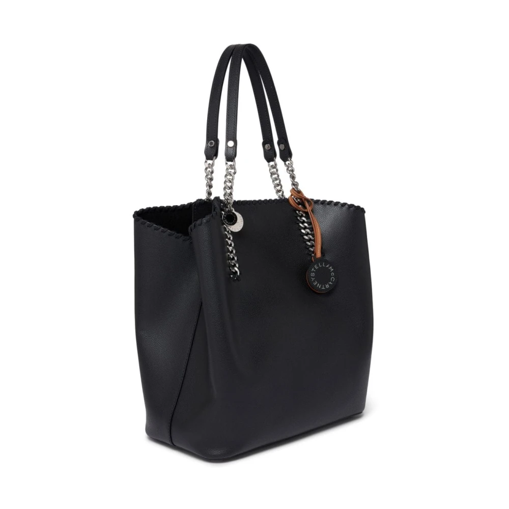 Stella Mccartney Gestructureerde Textuur Ketting-Schoudertas Black Dames