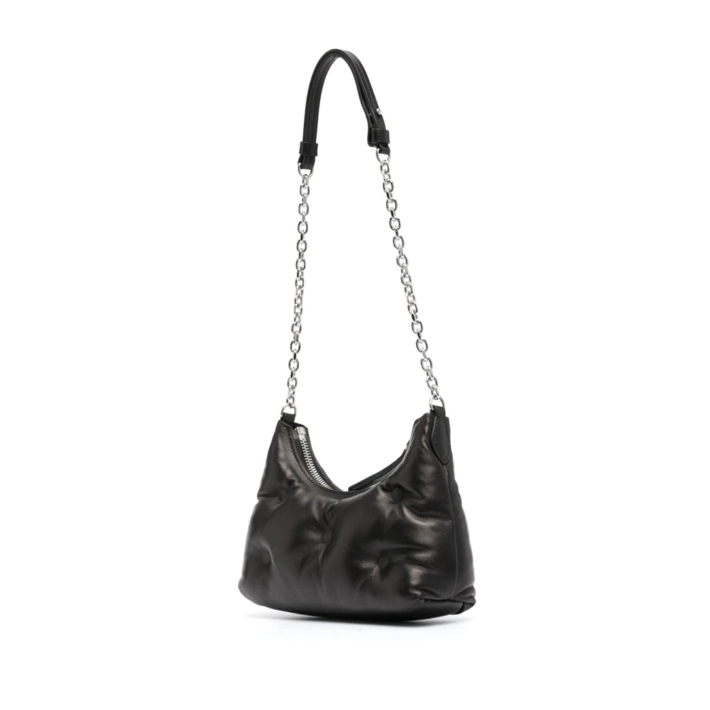 Maison Margiela Gewatteerde Leren Schoudertas met Logo Black Dames