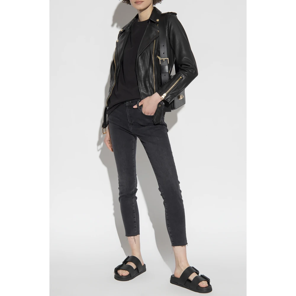 AllSaints Leren Jas Black Dames