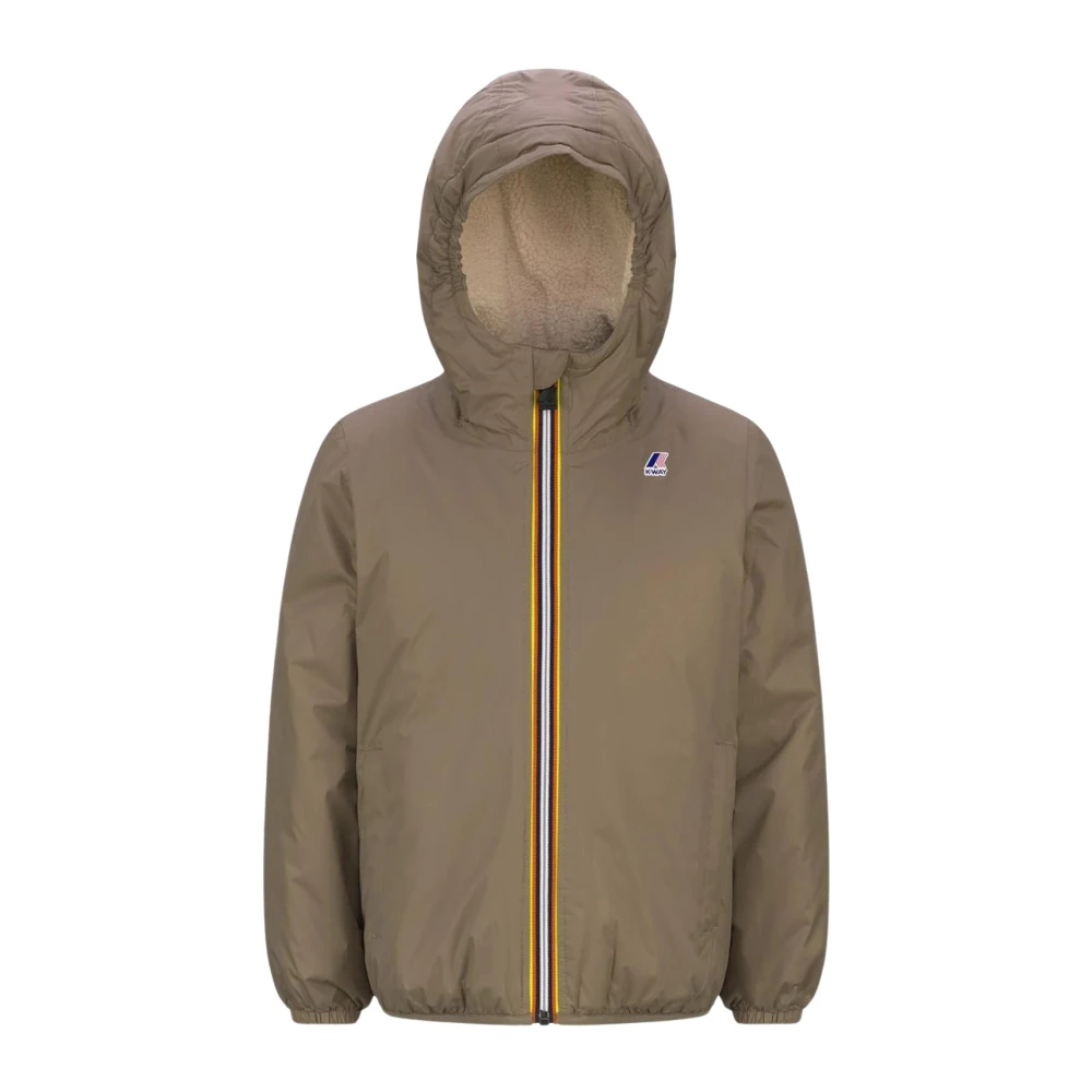 K-Way Beige Kort Jacka med Sherpa Foder Beige, Pojke