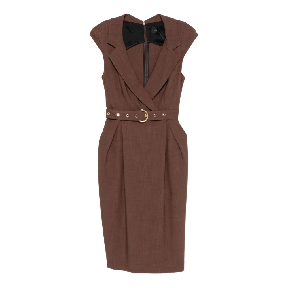 Pinko Women's Brown Midi Dresses, Xs, Amadine Midi Dress