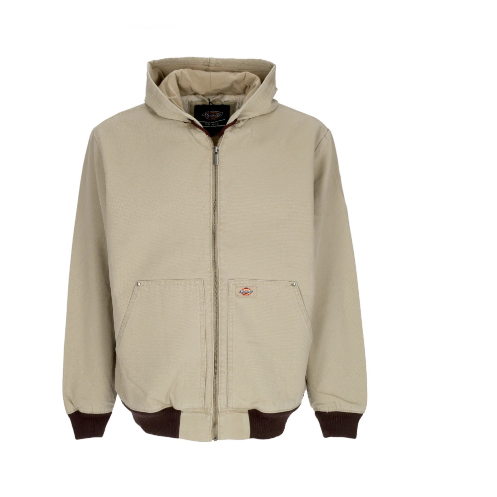 Dickies Men's Beige Canvas Sherpa Lined Hooded Jacket - Light Jackets - M - Jackets