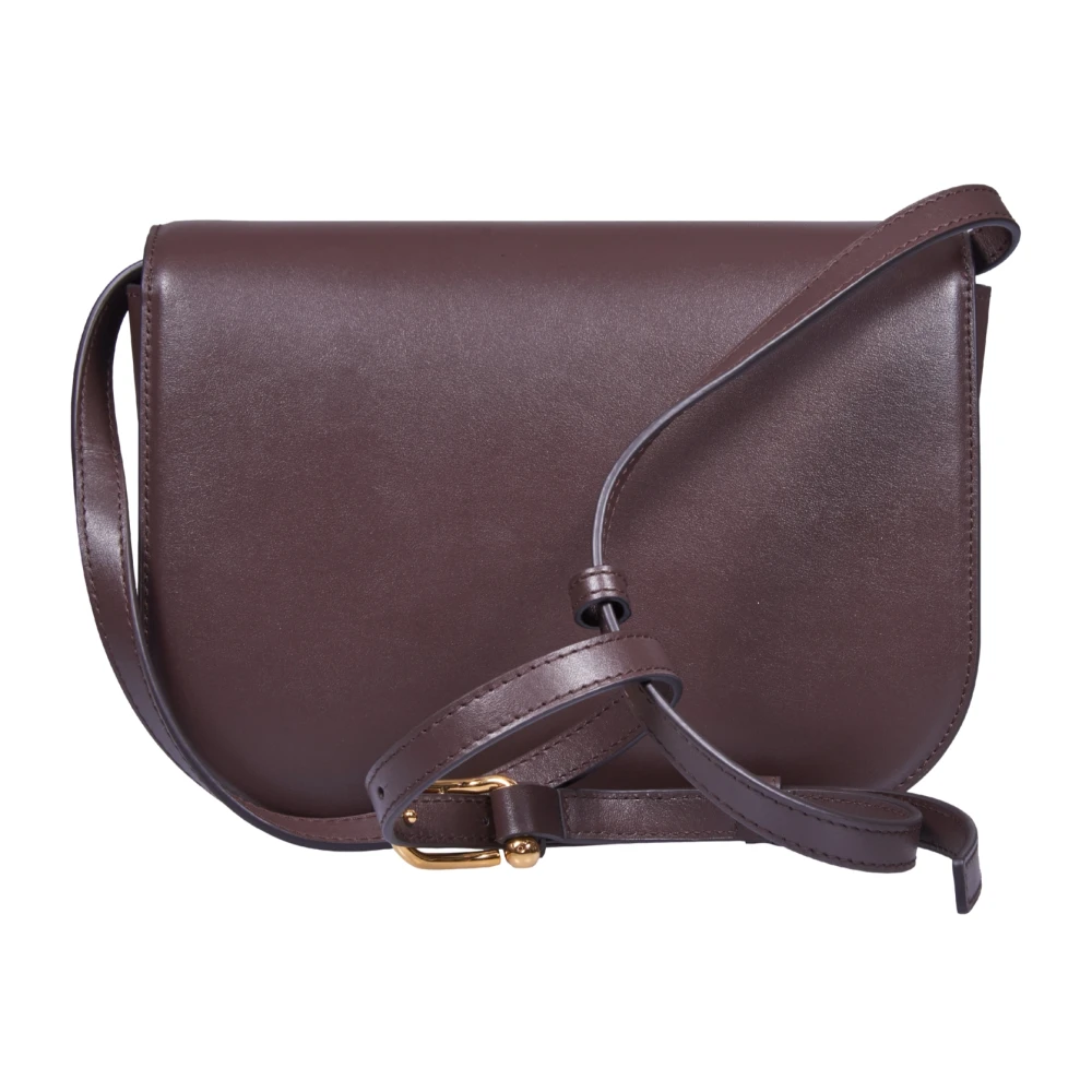 Furla Bruine Schoudertas met Gouden Bol Brown Dames