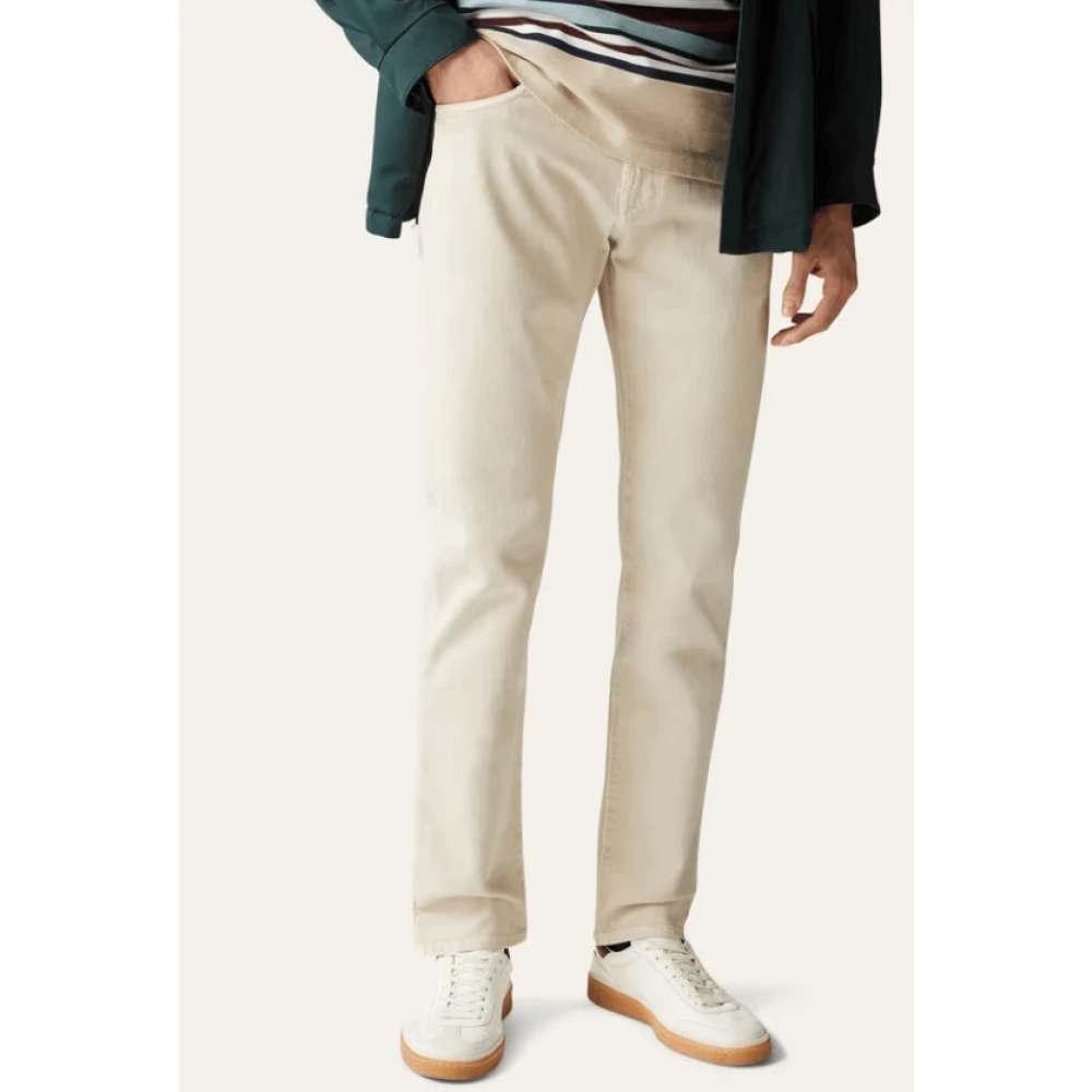 Loro Piana Beige Five-Pocket Cashmere Broek Beige Heren