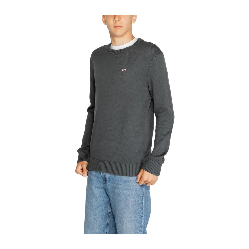 Tommy Jeans Grijze Katoenen Trui Heren Gebreide Kleding Gray Heren