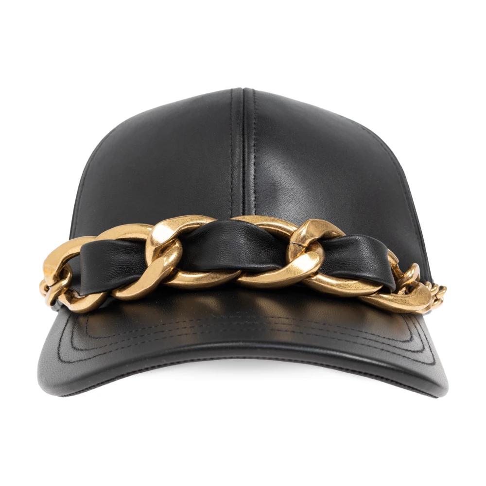 Balmain Leren pet Black Heren