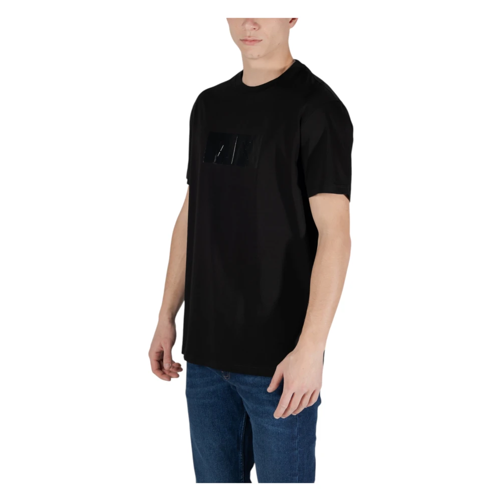 Armani Exchange Korte mouw katoenen T-shirt Black Heren