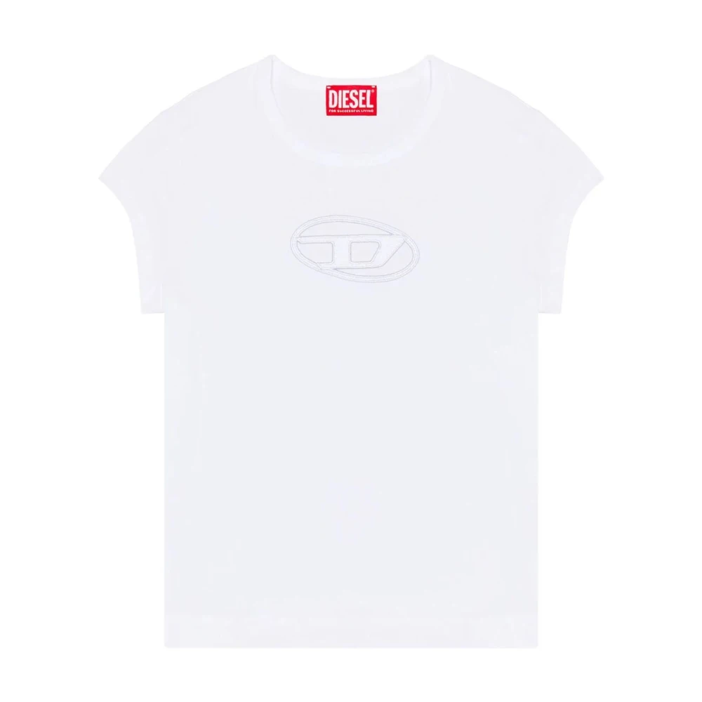 Diesel Wit T-Angie Cut-Out Logo T-Shirt White Dames