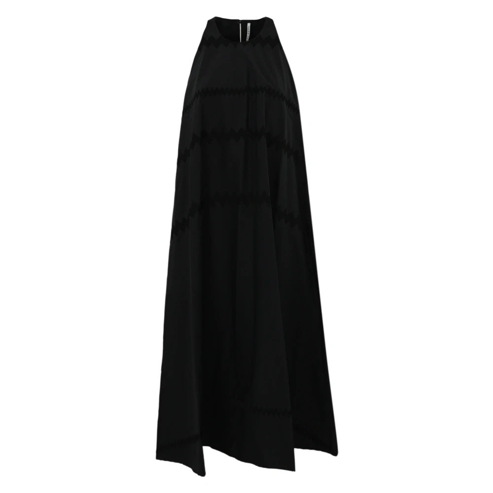 Liviana Conti Zwarte Mouwloze Lange Jurk Black Dames
