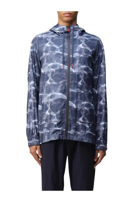 Denim Hooded Track Jacket