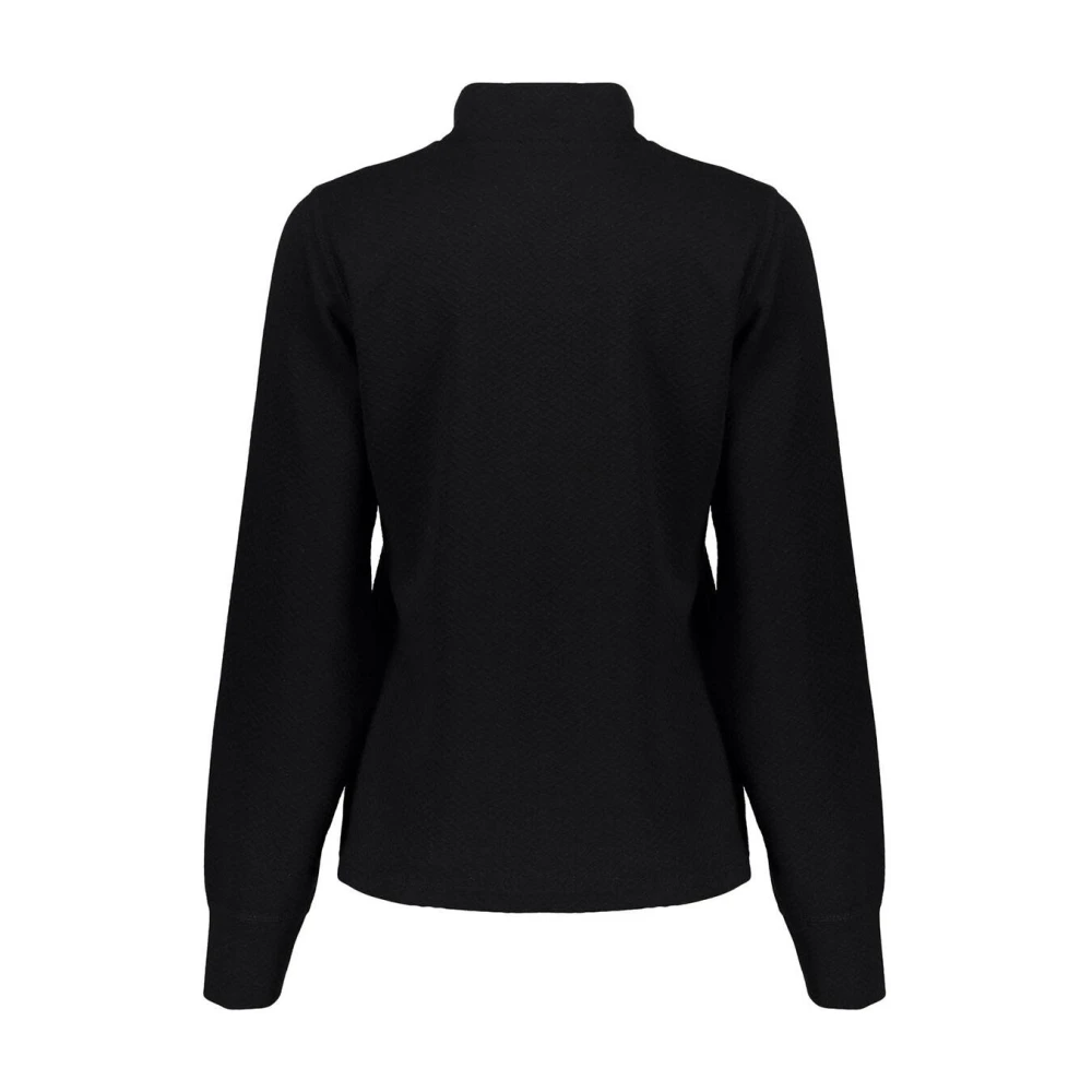 Geisha Solid Jacquard Sweatshirt Black Dames