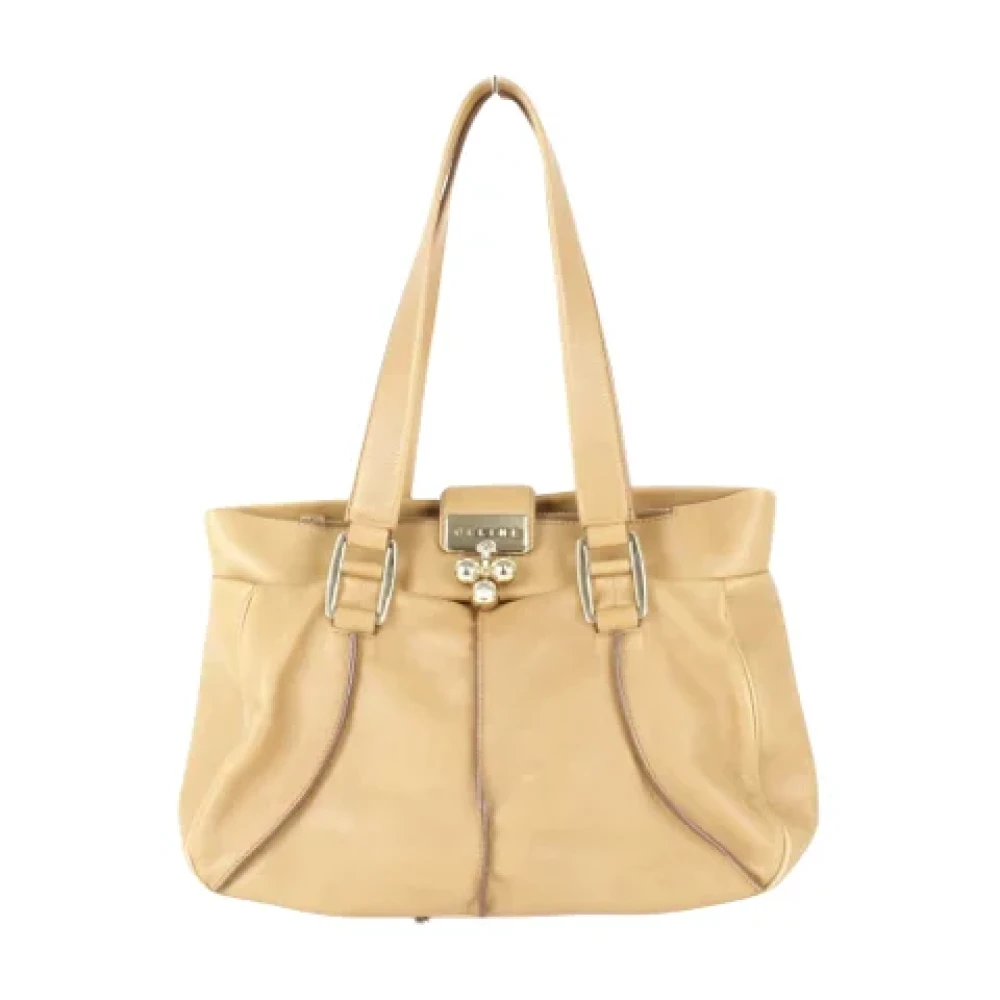 Celine Vintage Pre-owned Leather shoulder-bags Beige Dames
