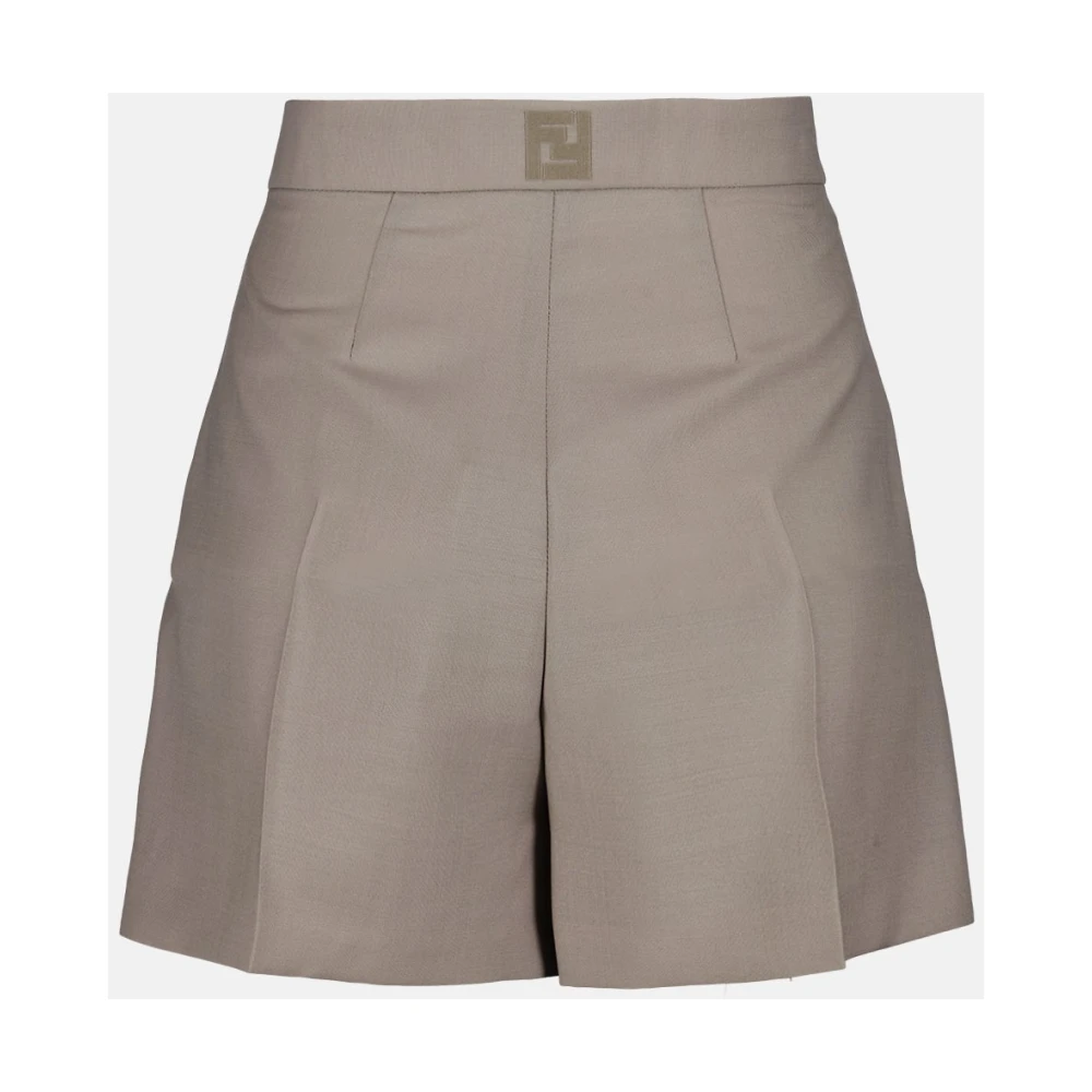 Fendi Mohair High-Waisted Wool Skirt Gray Dames
