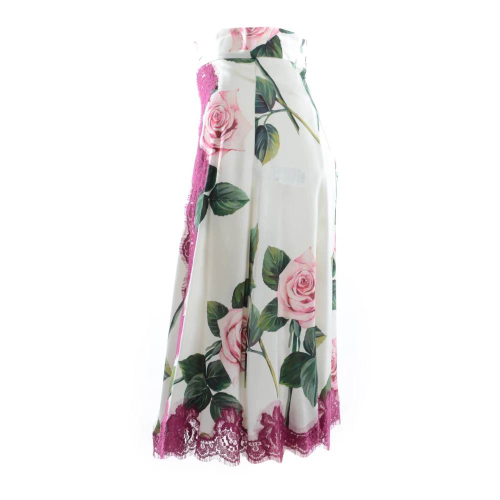 Dolce & Gabbana Bloemen Midi Rok voor Vrouwen Pink Dames