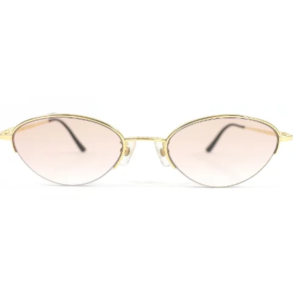 Chanel Vintage Pre-owned Metal sunglasses Yellow Dames