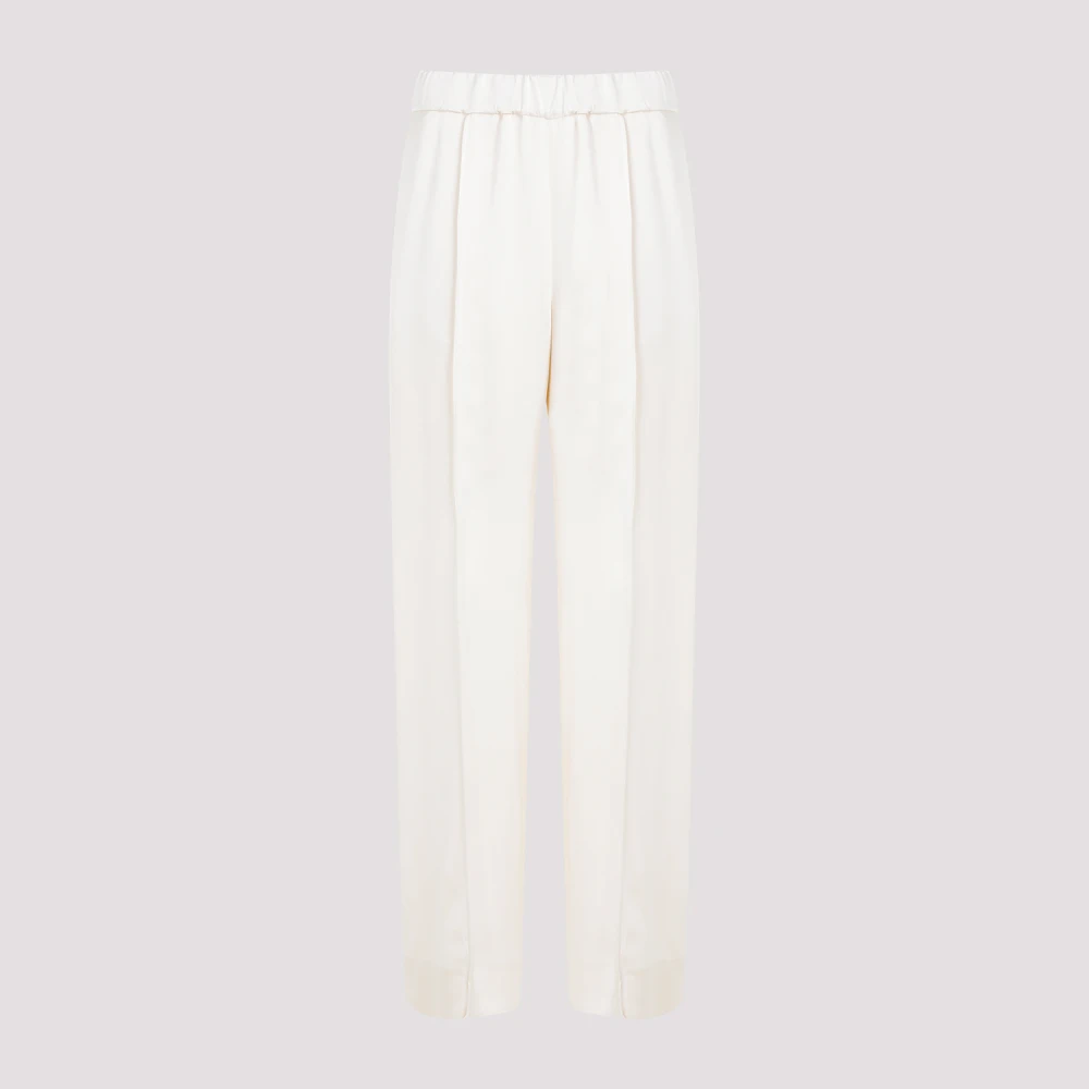 Jil Sander Nude Viscose Straight Leg Broek Beige Dames