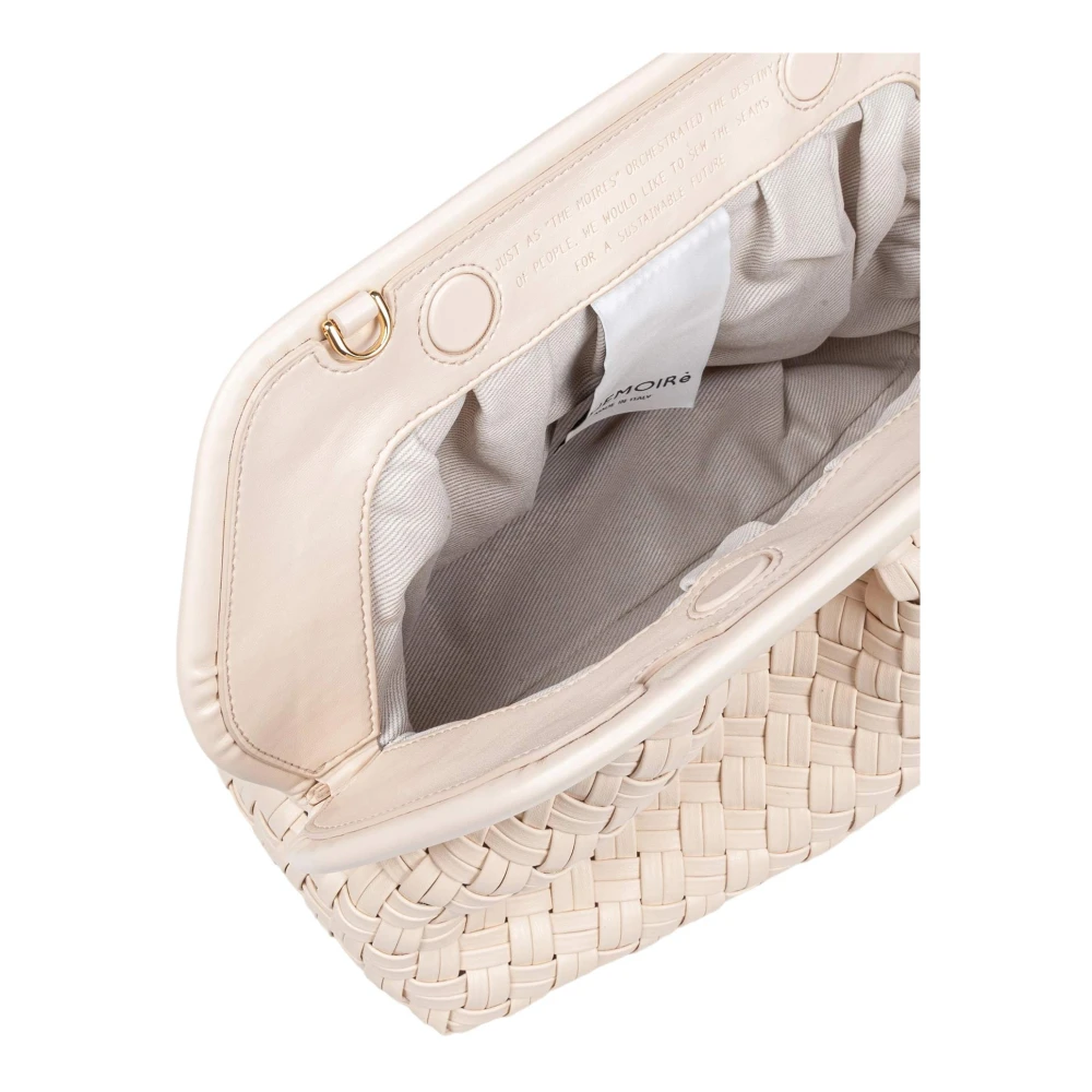 THEMOIRè Vegan Gevlochten Clutch Tas Schelpkleur Beige Dames