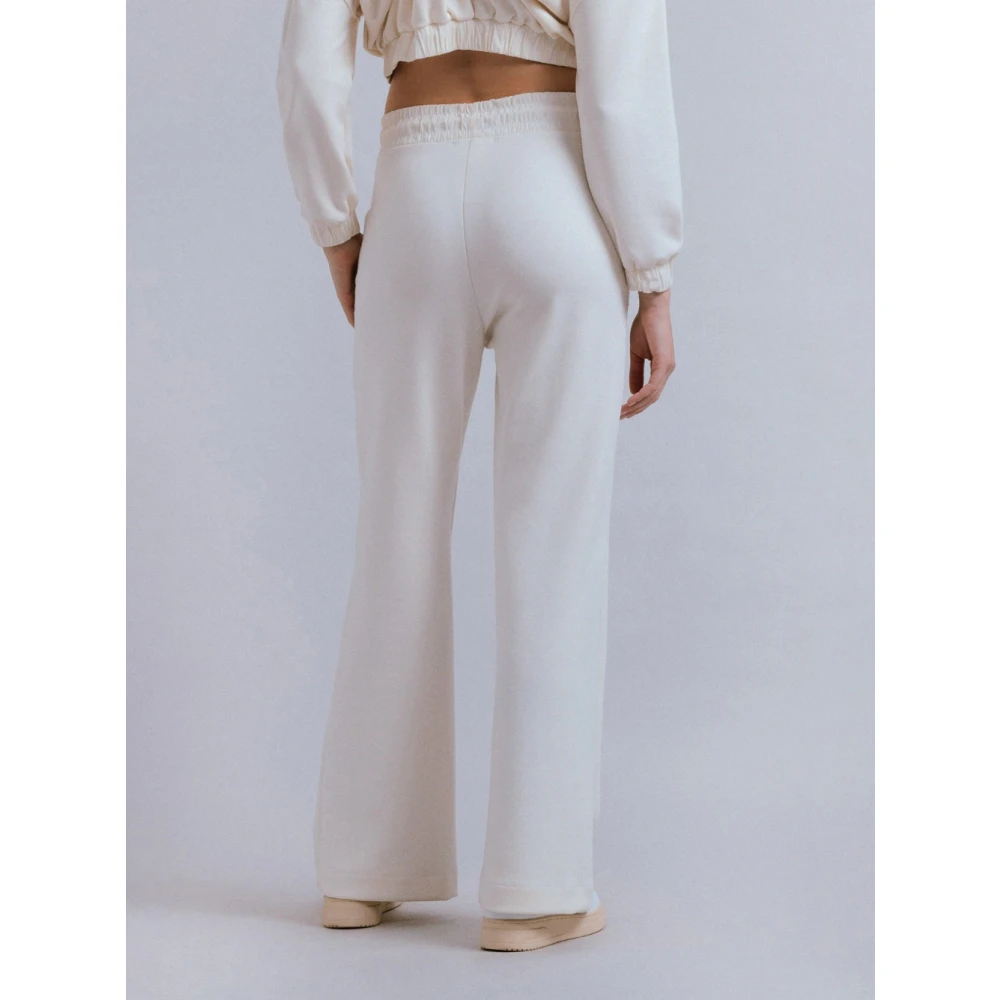 Hinnominate Off White Jogger Broek met Puffy Print Beige Dames