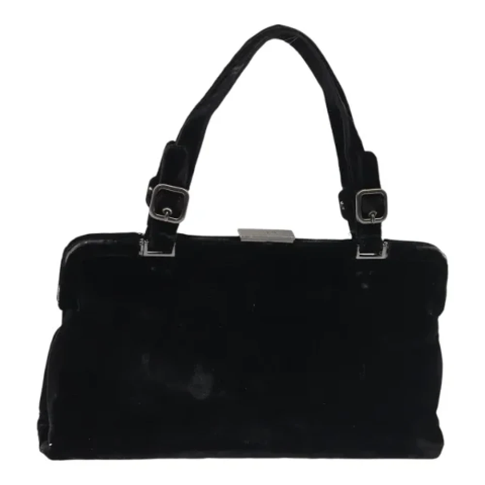 Prada Vintage Pre-owned Canvas handbags Black Dames