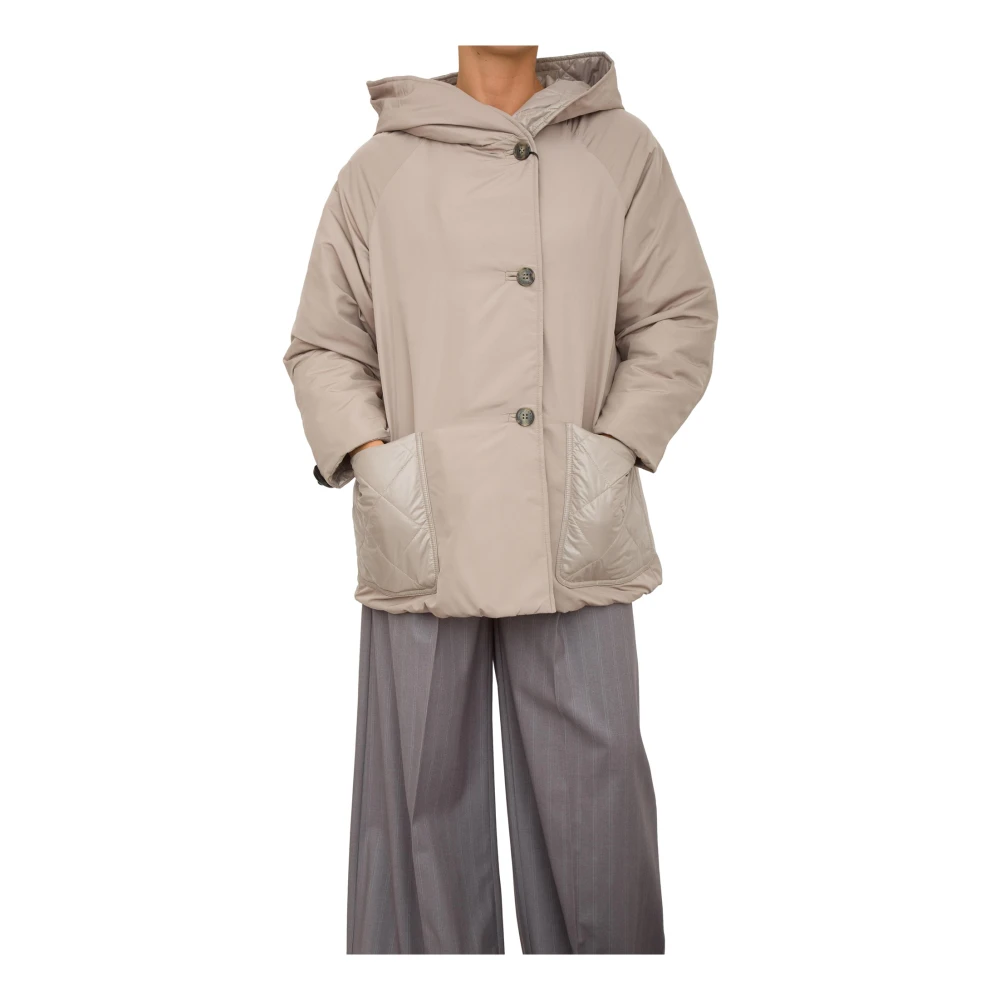 Marella Korte Gewatteerde Beige Jas Beige Dames