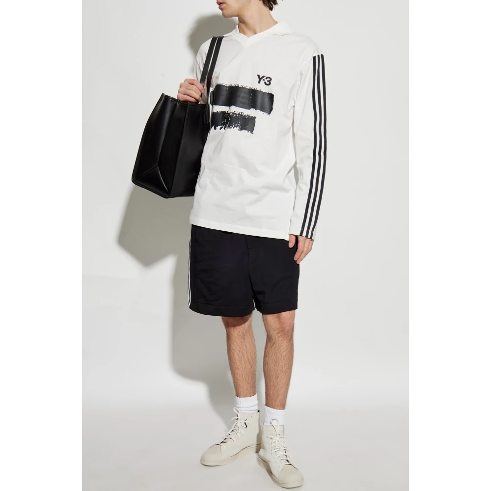 Y-3 Lange mouw T-shirt White Heren
