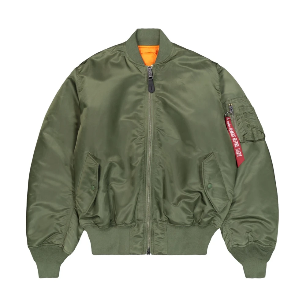 Alpha Industries Grön Nylonjacka Ma-1 Stil Green, Herr