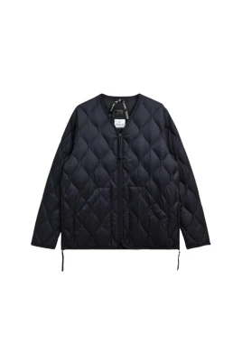 Military W-Zip V-Neck Down Jacket