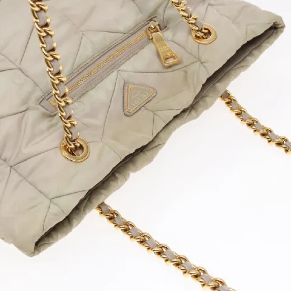 Prada Vintage Pre-owned Nylon prada-bags Beige Dames