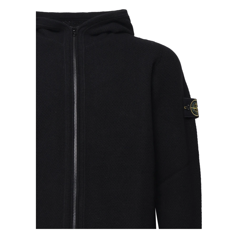 Stone Island Zwarte Sweater Maglia Black Heren