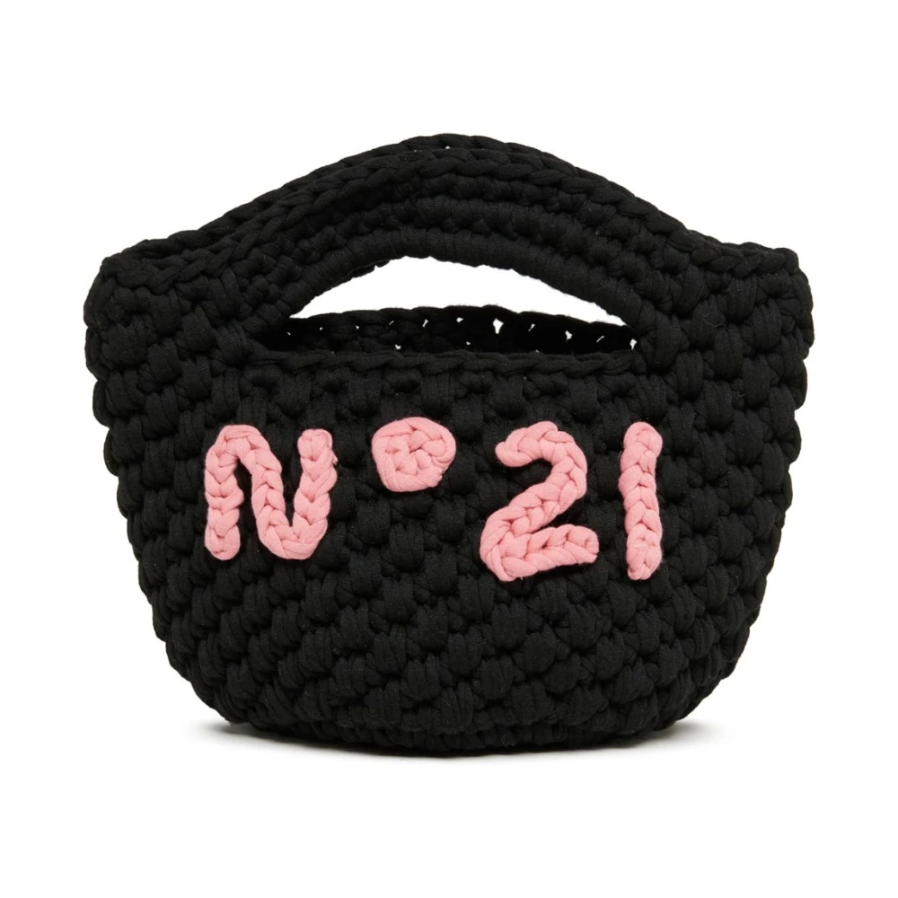 N21 Women's Black Crochet Tote Bag - Handbags - One Size - Bags