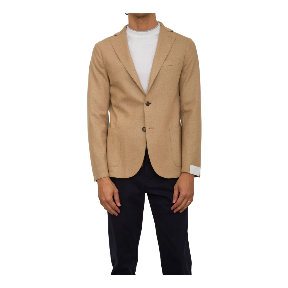 Eleventy Kameel Single-Breasted Jas Brown Heren