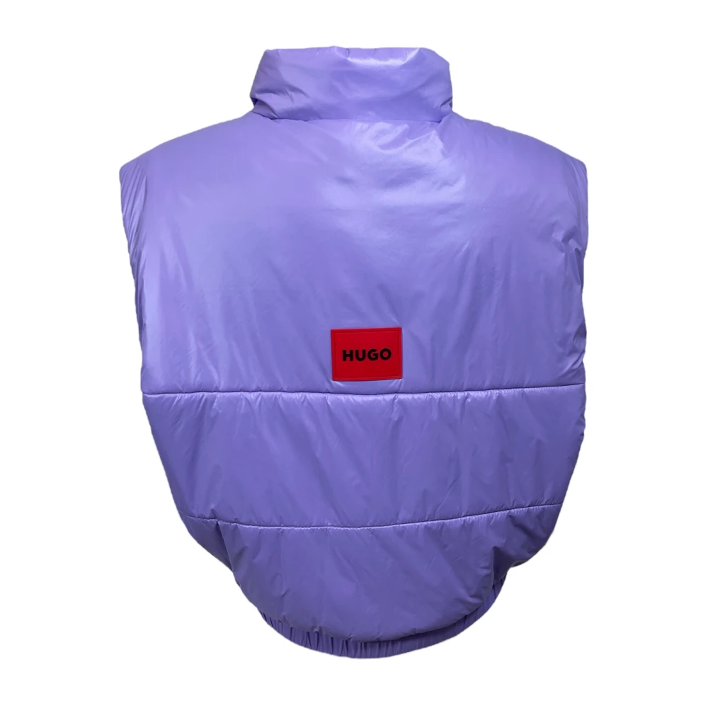 Hugo Boss Paarse Geknipte Vest met Logo Patch Blue Heren