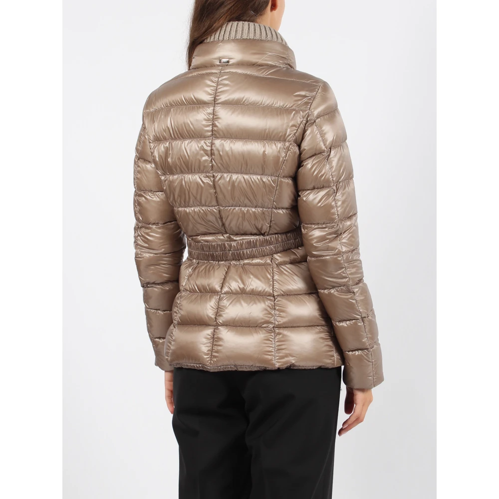 Herno Ultralight Nylon Donsjas met Wollen Kraag Black Dames