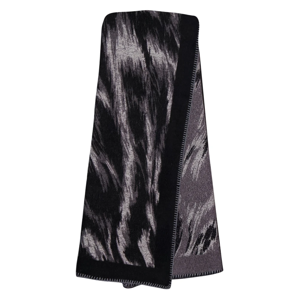 Givenchy Black Animal-Print Wool Scarf - Female - Winter Scarves - One Size - Accessories