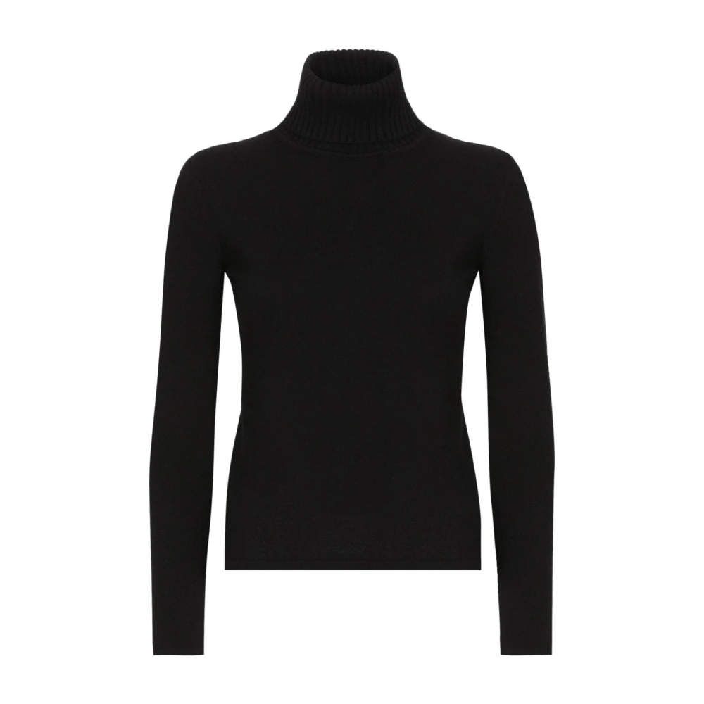 Dolce & Gabbana Gezellig Gebreid Turtleneck Sweater Black Dames