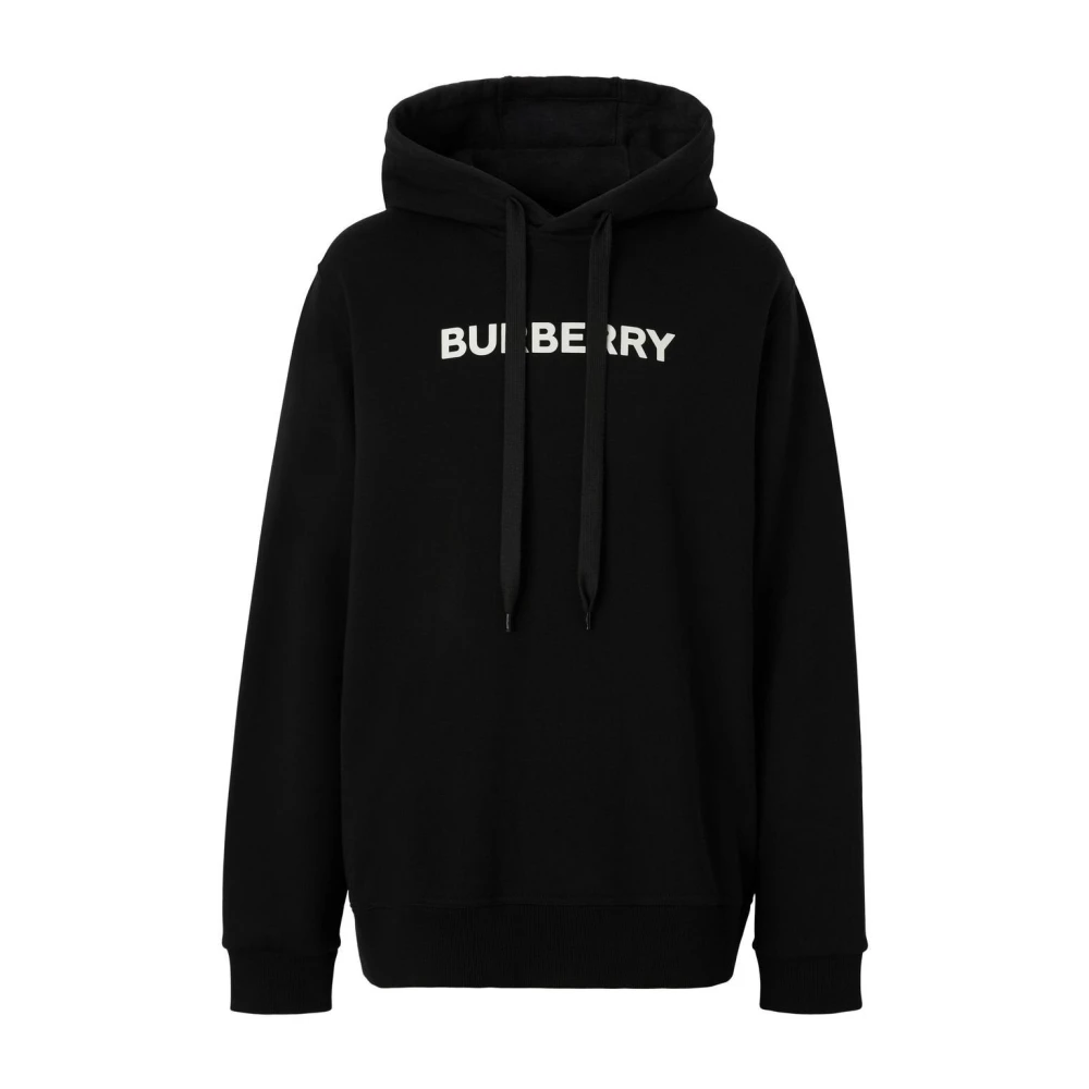 Burberry Men's Black Hoodies, L, Ansdell Logo-Print Hoodie